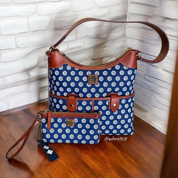 Dooney & Bourke Chicago Cubs Hobo Bag + Wristlet NWT